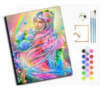 Paint by Numbers Kits for Adults,Painting by Number Kits On Canvas,DIY Oil Painting Acrylic Paints,Home Wall Decor 16x20in/40x50cm，Rainbow Fairy Orchid Beauty,with Frame