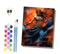 Paint by Numbers Kits for Adults Painting Kits for Beginners On Clear Symbols Colored Canvas Easy DIY Acrylic Pigment Drawing Paintwork for Home Wall Decor 16x20in Frameless Girls who do belly dancing