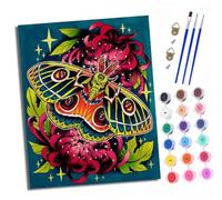 Paint by Numbers Kits for Adults Painting Kits for Beginners On Clear Symbols Colored Canvas Fantastic mysterious moth Easy DIY Acrylic Pigment Drawing Paintwork for Home Wall Decor 16x20in With frame