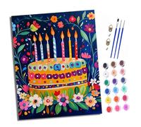 Paint by Numbers Kits for Adults Painting Kits for Beginners On Clear Symbols Colored Canvas Flower Cake Painting Easy DIY Acrylic Pigment Drawing Paintwork for Home Wall Decor 16x20in Frameless