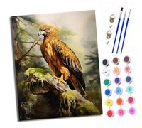 Paint by Numbers Kits for Adults Painting Kits for Beginners On Clear Symbols Colored Canvas Golden eagle hunting Easy DIY Acrylic Pigment Drawing Paintwork for Home Wall Decor 16x20in With frame