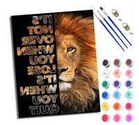 Paint by Numbers Kits for Adults Painting Kits for Beginners On Clear Symbols Colored Canvas Lions and inspirational quotes Easy DIY Acrylic Pigment Drawing Paintwork for Home Wall Decor 16x20in
