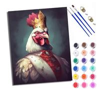 Paint by Numbers Kits for Adults Painting Kits for Beginners On Clear Symbols Colored Canvas Retro Gentleman Cock Easy DIY Acrylic Pigment Drawing Paintwork for Home Wall Decor 16x20in with Frame