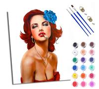 Paint by Numbers Kits for Adults Painting Kits for Beginners On Clear Symbols Colored Canvas Smoking Sexy Beauty Easy DIY Acrylic Pigment Drawing Paintwork for Home Wall Decor 16x20in with Frame