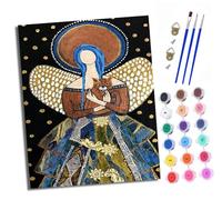 Paint by Numbers Kits for Adults Painting Kits for Beginners On Clear Symbols Colored Canvas Statue of an angel holding a cat Easy Acrylic Pigment Drawing Paintwork for Home Wall Decor Frameless