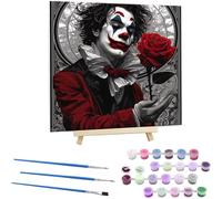 Paint by Numbers Kits for Adults, Painting Kits for Beginners On Colored Canvas, Joker Rose Paint by Number Ages 8-12, DIY Acrylic Pigment Drawing Paintwork for Home Wall Decoration, 16x16in X-883