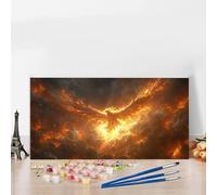 Paint by Numbers Kits for Adults Phoenix Paint by Numbers Kits on Colored Canvas, Without Frame DIY Craft Art Oil Painting Sky Acrylic Pigment Paintwork Kit for Home Decor, Women Gifts 50x100cm G8-869