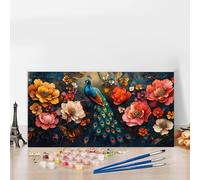 Paint by Numbers Kits for Adults Phoenix Paint by Numbers Kits on Colored Canvas, Without Frame DIY Craft Art Oil Painting Peony Acrylic Pigment Paintwork Kit for Home Decor,Women Gifts 20x40in G8-553