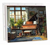 Paint by Numbers Kits for Adults Piano Painting by Number Kits On Canvas, DIY Color Oil Painting Acrylic Paints Canvas with Brushes and Accessories, Gifts Home Wall Decor 32x40 inch,Bookstore h-8790