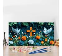 Paint by Numbers Kits for Adults Pigeon Paint by Numbers Kits on Colored Canvas, Without Frame DIY Craft Art Oil Painting Animal Acrylic Pigment Paintwork Kit for Home Decor,Women Gifts 36x72in G8-503