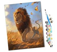 Paint by Numbers Kits for Adults The King of The Grassland and The Cheetah Prince Kits for Beginner Acrylic Oil Hand Painting Kits for Home Decor Without Frame 16X20inch-frameless