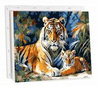 Paint by Numbers Kits for Adults Tiger Painting by Number Kits On Canvas, DIY with Frame Color Oil Painting Acrylic Paints Canvas with Brushes and Accessories, Home Wall Decor 32x40 inch,Animal h-9050