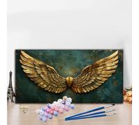 Paint by Numbers Kits for Adults Wing Paint by Numbers Kits On Colored Canvas, Craft Art Angel Oil Painting Acrylic Pigment Paintwork Kit Hobbies for Adults Women,Bedroom Decor Gifts 40x80 Inch G8-271