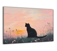 Paint by Numbers Kits for Adults With Frame Cat Painting by Numbers, with Brushes and Acrylic Paints Black Canvas Oil Paint Kit Hobbies for Adults Women, Halloween Home Wall Decor 90x120cm Ee-161