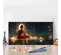 Paint by Numbers Kits for Adults Zen Paint by Numbers Kits on Colored Canvas, Without Frame DIY Craft Art Oil Painting Lake Acrylic Pigment Paintwork Kit for Relax Gifts and Home Decor 90 x 180 G8-761