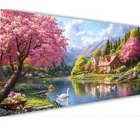 Paint by Numbers Kits Garden 70x140cm Large Paint by Numbers for Adults with Frame Spring,DIY Oil Painting Art with Paintbrushes and Acrylic Pigment,Hobbies for Women Adults Crafts Wall Decor LE-1322