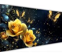 Paint by Numbers Kits Golden Rose 30x60cm Large Paint by Numbers for Adults or Beginner Butterfly, DIY Oil Painting Art with Paintbrushes and Acrylic Pigment, Hobbies for Women Adults Crafts LE-800