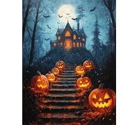 Paint by Numbers Kits Halloween 40x50cm Large Paint by Numbers for Adults or Beginner Fear,DIY Oil Painting Art with Paintbrushes and Acrylic Pigment,Hobbies for Women Adults Crafts Frameless E1-651