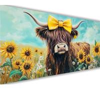 Paint by Numbers Kits Highland Cattle 300x100 cm Large Paint by Numbers for Adults Sunflower,DIY Oil Painting Art with Paintbrushes Acrylic,Hobbies for Women Adults Crafts (Without Frame) L1067