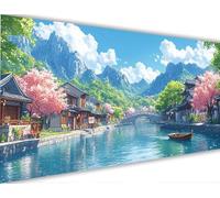 Paint by Numbers Kits Landscape 100x200cm Large Paint by Numbers for Adults or Beginner Mountain, DIY Oil Painting Art with Paintbrushes and Acrylic Pigment, Hobbies for Women Adults Crafts LE-1132