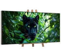 Paint by Numbers Kits, Oil Painting Works Jungle Black Panther with 3 Brushes and Acrylic Paint Painting Kit 20x40in for Kids and Adults Beginner DIY Arts Kits for Home Decor (Without Frame) G-131