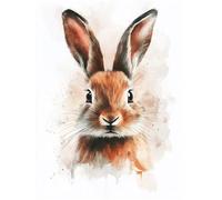 Paint by Numbers Kits Rabbit 20x30cm Large Paint by Numbers for Adults or Beginner Animal,DIY Oil Painting Art with Paintbrushes and Acrylic Pigment,Hobbies for Women Adults Crafts Frameless E1-1107