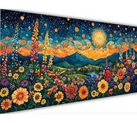 Paint by Numbers Kits Starry Sky 50x150cm Large Paint by Numbers for Adults or Beginner Flower, DIY Oil Painting Art with Paintbrushes and Acrylic Pigment, Hobbies for Women Adults Crafts LE-992