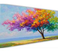 Paint by Numbers Kits Tree 80x160cm Large Paint by Numbers for Adults with Frame Color, DIY Oil Painting Art with Paintbrushes and Acrylic Pigment, Hobbies for Women Adults Crafts Wall Decor LE-696
