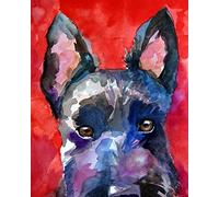 Paint by Numbers Kits with Brushes and Acrylic Pigment DIY Canvas Painting for Kids Adults Beginner, Paint by Numbers DIY Oil Painting - 16 x 20 inch - Scottish Terrier Scottie Dog -with frame
