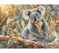 Paint by Numbers Koala Painting by Number for Adults Beginner, Easy Craft Oil Painting Kits on Canvas, Animal Acrylic Oil Number Paints Kits, Hobbies for Adults Gifts Decor 16x20 inch/40x50 cm O-1344