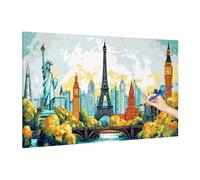 Paint by Numbers Landscape, 220x100cm Large Paint by Numbers for Adults London Canvas Without Frame, Arts and Crafts for Beginners, Color Oil Painting Paints on Canvas, Hobbies for Adults Women F-30