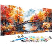 Paint by Numbers Landscape Paint by Numbers for Adults Bridge Pattern Large 50x100 inch,DIY Canvas Oil Paintings Hobbies for Adults Women Kit with Acrylic Pigment,Home Decor Gifts,Without Frame J3-840