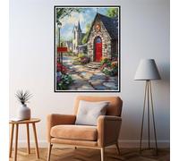 Paint by Numbers Landscape Paint by Numbers for Children 6-12 Easy DIY Paint-by-Numbers Kits, Adults Beginners Kids Acrylic Oil Painting Canvas Art for Room Decor, Gift for Women 50x70cm Street 2y-995