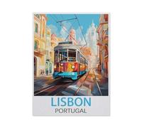 Paint by Numbers,Lisbon Portugal Vintage Travel Posters,DIY Paint by Numbers Kits for Adults Kids,Canvas Oil Painting with Brushes and Acrylic Pigment Paint by Numbers Arts Craft (30x40cm)-BG87