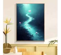 Paint by Numbers Love Path Painting by Numbers for Adults, DIY Craft Art Painting Kit, with 3-Paint Brushes Acrylic Pigment Drawing, Hobbies for Adults Women, Halloween Decorations 40x50cm w6t-177