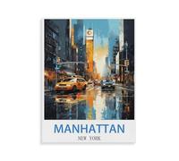 Paint by Numbers，Manhattan New York，DIY Paint by Numbers Kits for Adults Kids,Canvas Oil Painting with Brushes and Acrylic Pigment Paint by Numbers Arts Craft for Home Wall Decor(20x30cm-O24