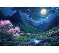 Paint by Numbers Moon Jade Orchid DIY Painting On Canvas, Paintwork with Paintbrushes Acrylic Paints, Perfect for Paint by Numbers for Adults Beginner for Home Wall Decor 24x36Inch (Frameless) v-1069