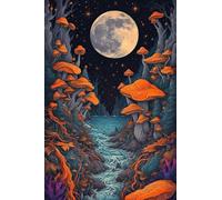 Paint by Numbers Moon Mushroom DIY Painting On Canvas, Paintwork with Paintbrushes Acrylic Paints, Perfect for Paint by Numbers for Adults and Beginner for Home Wall Decor 32x48Inch (Frameless) v-1037