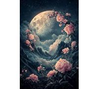 Paint by Numbers Moon Rose DIY Painting On Canvas, Paintwork with Paintbrushes Acrylic Paints, Perfect for Paint by Numbers for Adults and Beginner for Home Wall Decor 10x16Inch (Frameless) v-1061