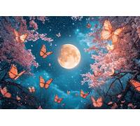 Paint by Numbers Moon Scenery DIY Painting On Canvas, Paintwork with Paintbrushes Acrylic Paints, Perfect for Paint by Numbers for Adults and Beginner for Home Wall Decor 16x24Inch (Frameless) v-1041