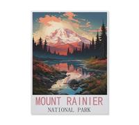 Paint by Numbers,Mount Rainier National Park,Landscape Kit for Adults Beginner DIY Oil Painting(40x50cm) 15.7x19.6 inches-FK26