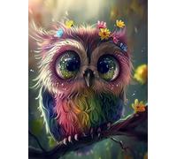 Paint by Numbers Owl Painting by Numbers for Adults with Frame, Paint by Number for Children Beginners, DIY Acrylic Pigment Drawing Paintwork Arts and Crafts for Room Decor, Gifts 40x60cm J8-138