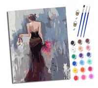 Paint by Numbers Paint by Numbers for Adults Beginners 40 x 50 cm Back view of a girl holding her shoes Adults Paint by Numbers with Paint Brushes DIY Painting for Home Decoration Without Frame