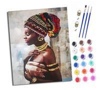 Paint by Numbers Paint by Numbers for Adults Beginners 40 x 50 cm Women with colorful scarves and gold jewelry Adults Paint by Numbers with Paint Brushes DIY Painting for Home Decoration Without Frame