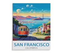 Paint by Numbers,San Francisco California,DIY Paint by Numbers Kits for Adults Kids,Canvas Oil Painting with Brushes and Acrylic Pigment Paint by Numbers Arts Craft for Home Wall Decor(20x30cm)-A4