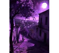 Paint by Numbers Small Town Flower Painting by Numbers for Adults with Frame, Paint by Number for Children, DIY Acrylic Pigment Drawing Paintwork Arts and Crafts for Room Decor, Gifts 60x80cm J8-514