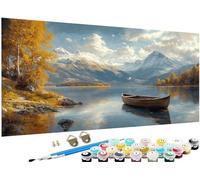 Paint by Numbers Snow Mountain Paint by Numbers for Adults Lake Pattern Large 90x180 inch, DIY Canvas Oil Paintings Hobbies for Adults Women Kit with Acrylic Pigment, Home Decor, Without Frame J3-366