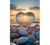 Paint by Numbers Sunset Love DIY Painting On Canvas, Paintwork with Paintbrushes Acrylic Paints, Perfect for Paint by Numbers for Adults and Beginner for Home Wall Decor 14x20Inch (Frameless) v-876