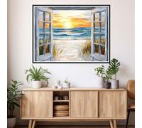 Paint by Numbers Sunset Paint by Numbers for Children 6-12 Easy DIY Paint-by-Numbers Kits, Adults Beginners Acrylic Oil Painting Canvas Art for Room Decor, Gift for Women 50x70cm Windowsill 2y-740