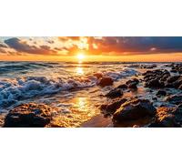 Paint by Numbers Sunset Waves, Paint by Numbers for Adults Beginners Kits, Large DIY Canvas Oil Painting Kit for Kids, with 3- Brushes and Acrylic Pigment, Home Decor Gifts (Frameless) 90x180cm L-182